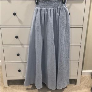 EUC Baby Blue Seersucker A&D Ball Skirt